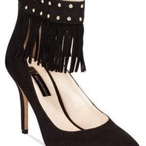 INC International Concepts Black Fringe Pumps 9.5